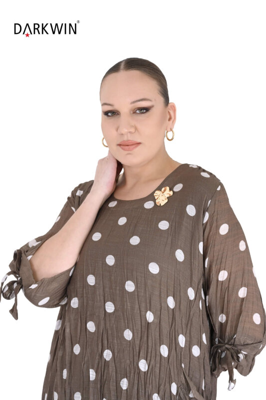B4085 DARKWIN ELBİSE KAHVE-EKRU - 5