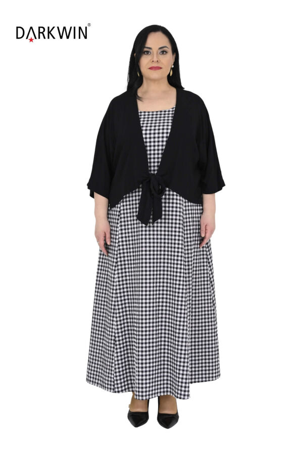 B4094 DARKWIN ELBİSE-HIRKA SIYAH-BEYAZ - 1