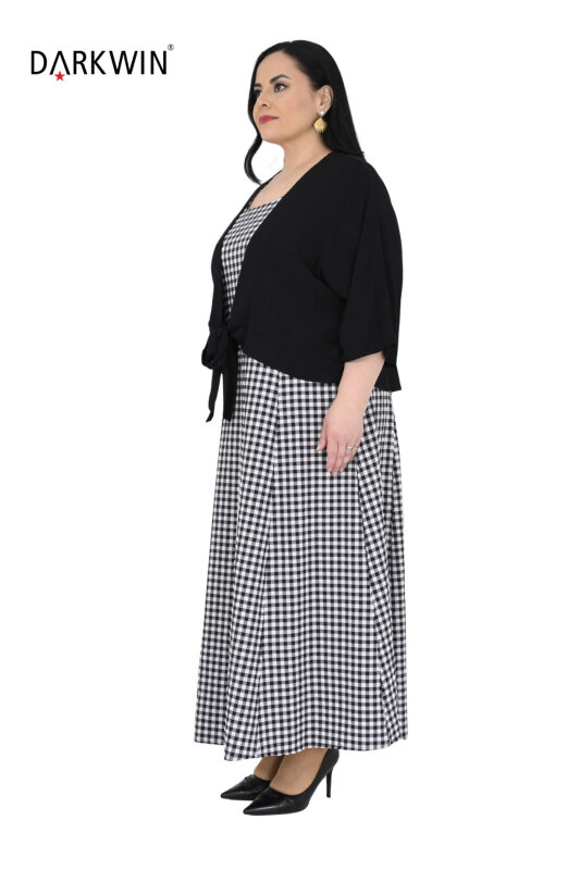 B4094 DARKWIN ELBİSE-HIRKA SIYAH-BEYAZ - DARKWIN (1)