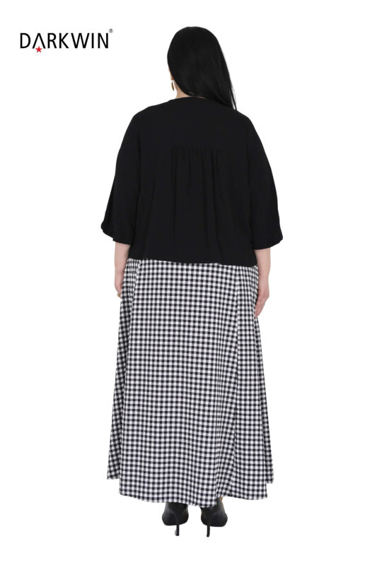B4094 DARKWIN ELBİSE-HIRKA SIYAH-BEYAZ - 3