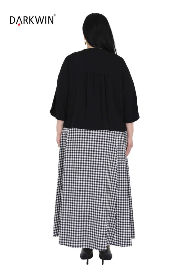 B4094 DARKWIN ELBİSE-HIRKA SIYAH-BEYAZ - 3