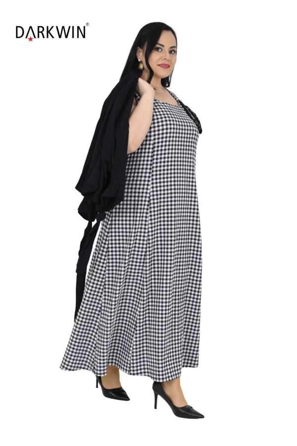 B4094 DARKWIN ELBİSE-HIRKA SIYAH-BEYAZ - 4