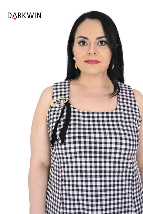 B4094 DARKWIN ELBİSE-HIRKA SIYAH-BEYAZ - 7