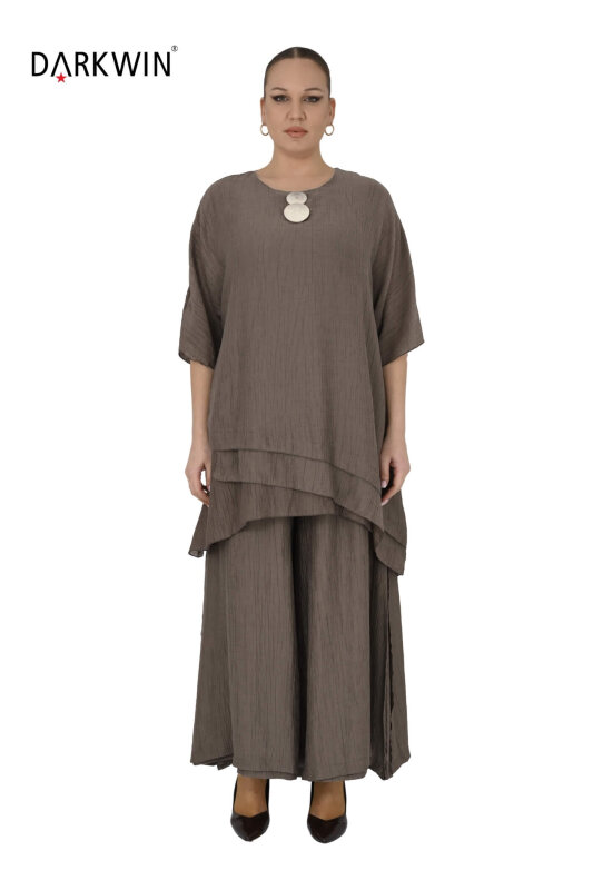 B4098 DARKWIN TUNİK-PANTOLON KAHVE - DARKWIN