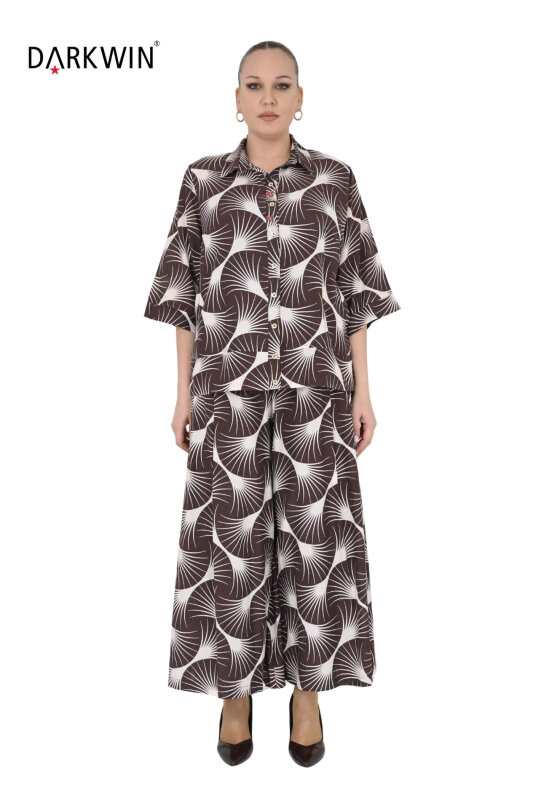 B4105 DARKWIN GÖMLEK-PANTOLON KAHVE-BEJ - DARKWIN