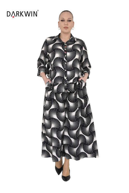 B4105 DARKWIN GÖMLEK-PANTOLON SIYAH-BEJ - 5