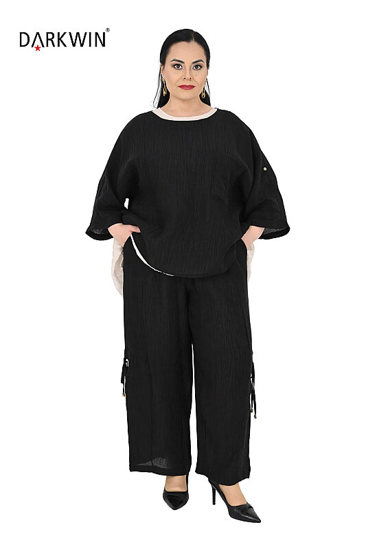 B4135 DARKWIN BLUZ-PANTOLON SIYAH - 4