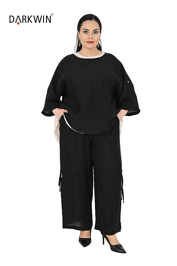 B4135 DARKWIN BLUZ-PANTOLON SIYAH - 4