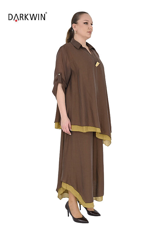 B4139 DARKWIN BLUZ-PANTOLON KAHVE - DARKWIN (1)