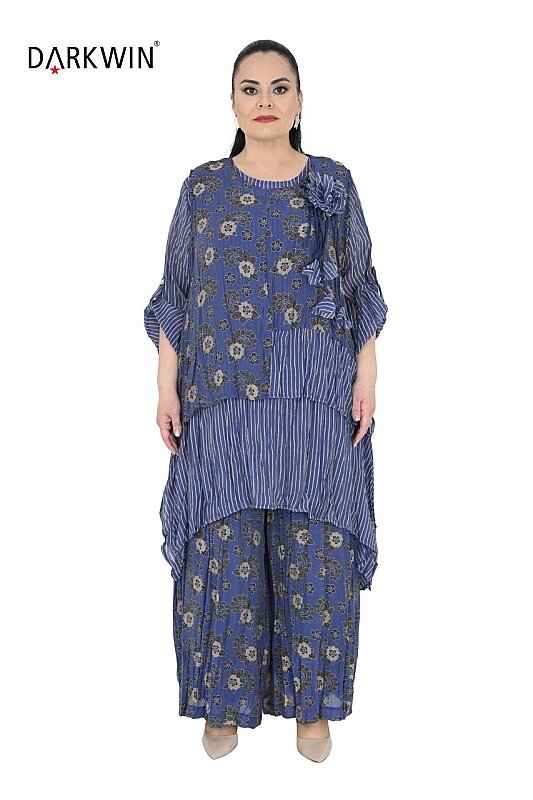 B4143 DARKWIN BLUZ-PANTOLON DESENLI - DARKWIN