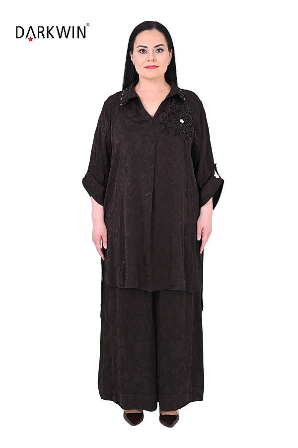 B4199 DARKWIN TUNİK-PANTOLON KAHVE - 2