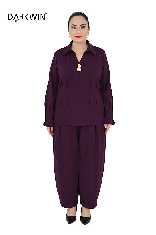 B4215 DARKWIN BLUZ-PANTOLON BORDO - Darkwin