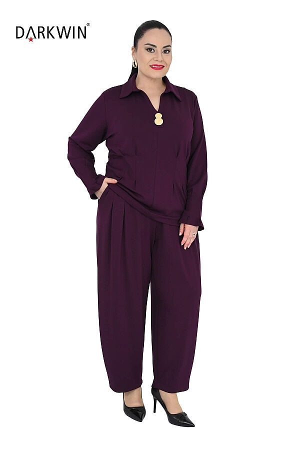 B4215 DARKWIN BLUZ-PANTOLON BORDO - 4