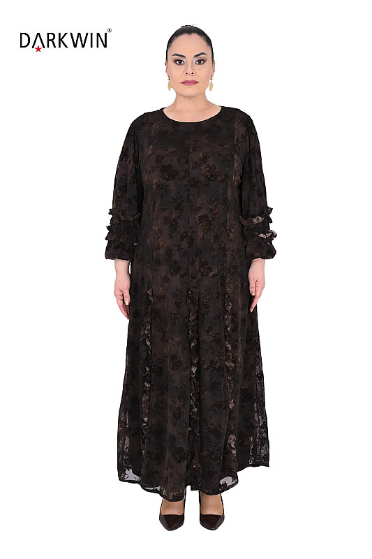 B4222 DARKWIN ELBİSE KAHVE-SIYAH - Darkwin