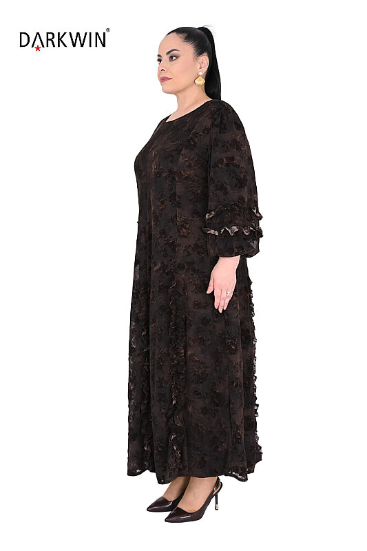 B4222 DARKWIN ELBİSE KAHVE-SIYAH - Darkwin (1)