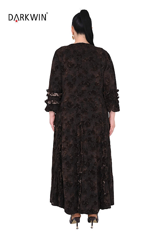 B4222 DARKWIN ELBİSE KAHVE-SIYAH - 3