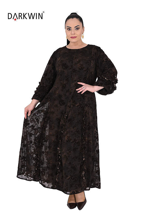 B4222 DARKWIN ELBİSE KAHVE-SIYAH - 4
