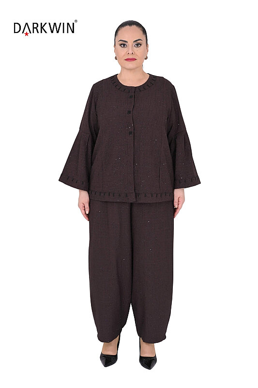 B4231 DARKWIN CEKET-PANTOLON KAHVE - Darkwin
