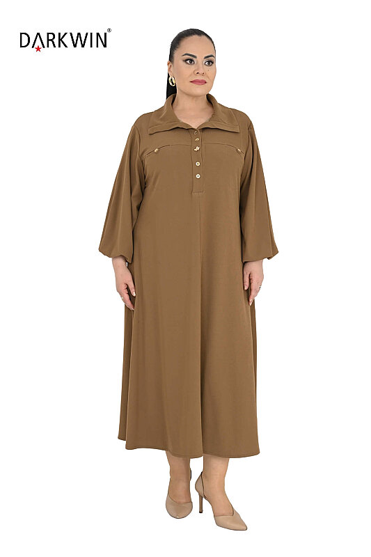 B4247 DARKWIN ELBİSE CAMEL - 4