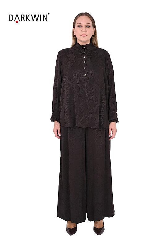 B4266 DARKWIN BLUZ-PANTOLON KAHVE - 1