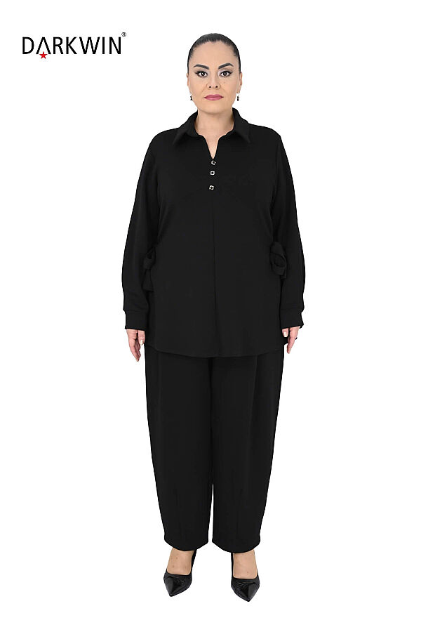 B4275 DARKWIN BLUZ-PANTOLON SIYAH - 1
