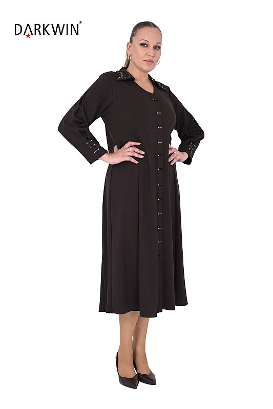 B4297 DARKWIN ELBİSE K.KAHVE - 4