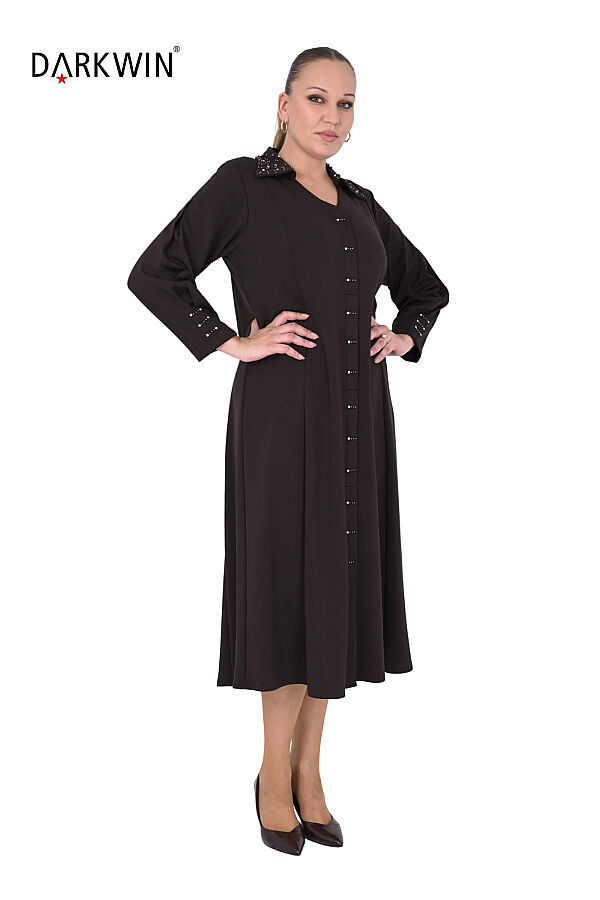 B4297 DARKWIN ELBİSE K.KAHVE - 4