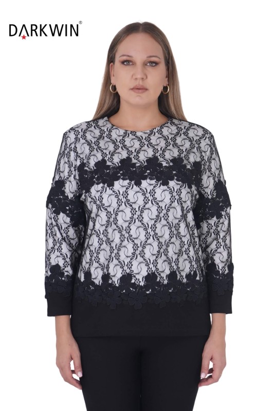 DR-532 DARKWIN BLUZ SIYAH-BEYAZ - DARKWIN