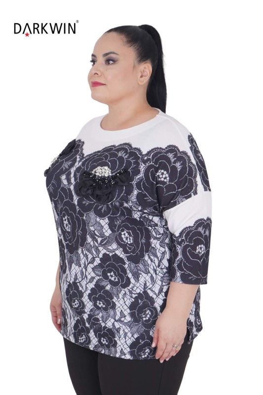 DR-539 DARKWIN BLUZ BEYAZ-SIYAH - DARKWIN (1)