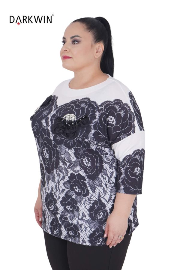 DR-539 DARKWIN BLUZ BEYAZ-SIYAH - 2
