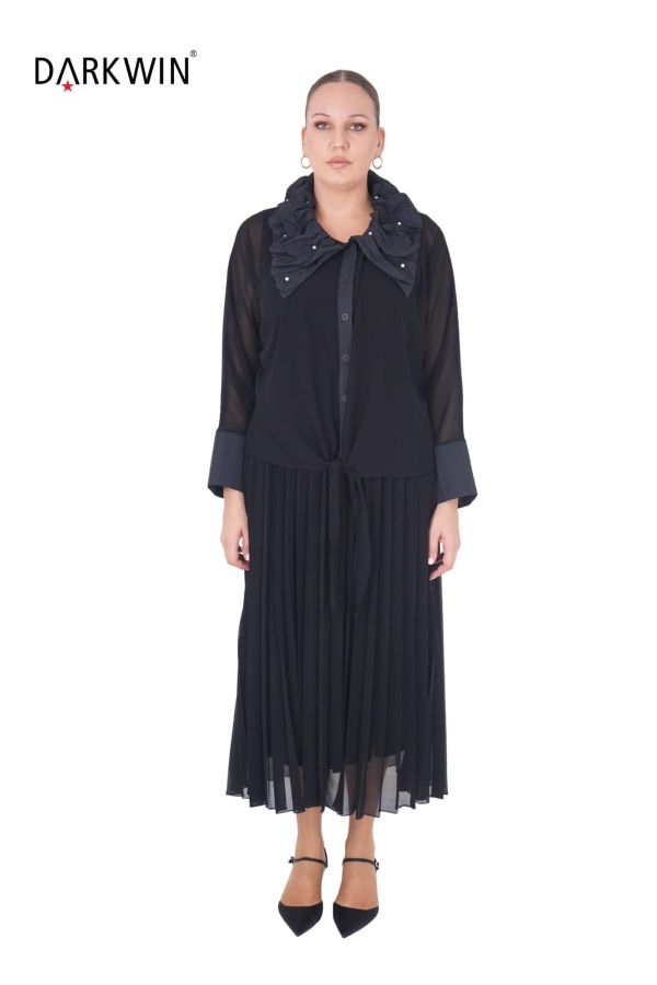 K2033 DARKWIN ELBİSE-MONT SIYAH - 1