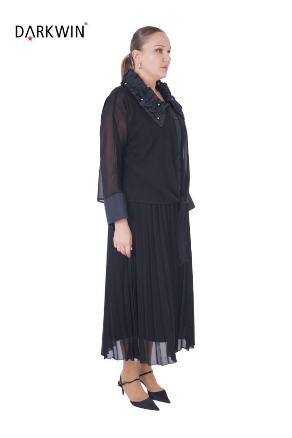 K2033 DARKWIN ELBİSE-MONT SIYAH - 2
