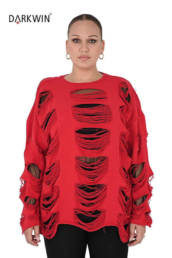 N-7010 NEONXLAB SWEATSHIRT KIRMIZI - 1