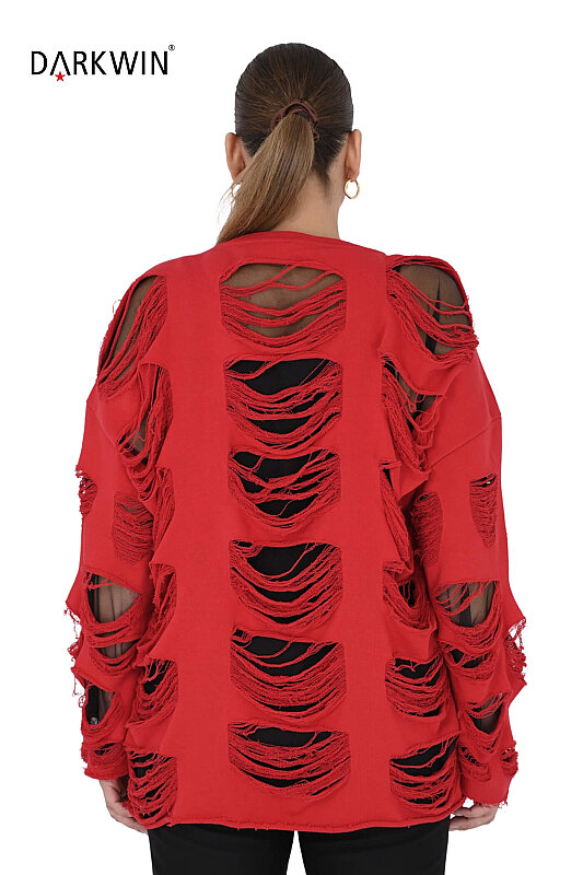 N-7010 NEONXLAB SWEATSHIRT KIRMIZI - 3
