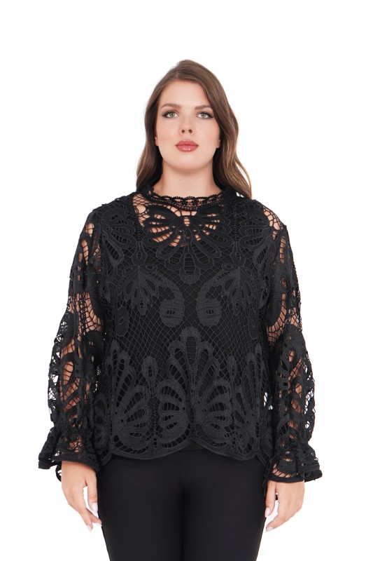 Darkwin - P7284 DARKWIN BLUZ 2 Lİ SIYAH