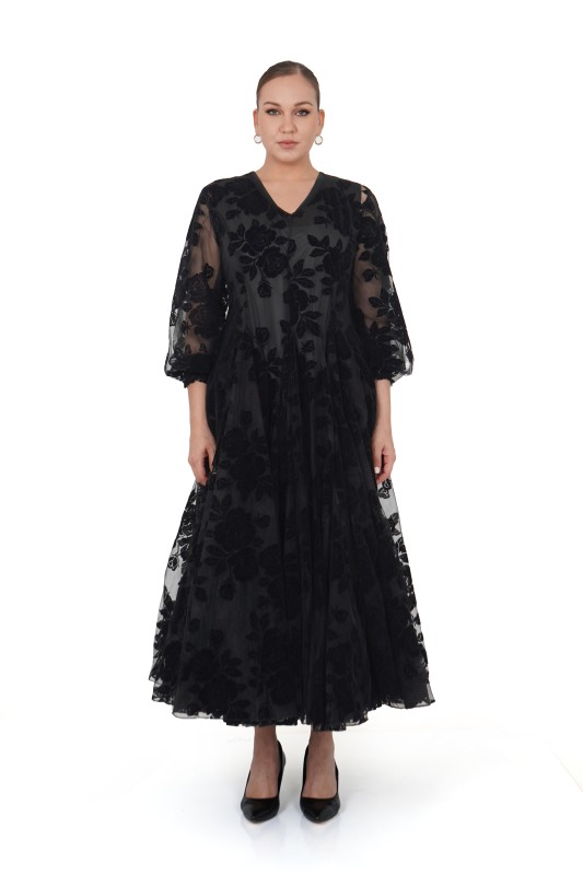 P7903 DARKWIN ELBİSE SIYAH - DARKWIN