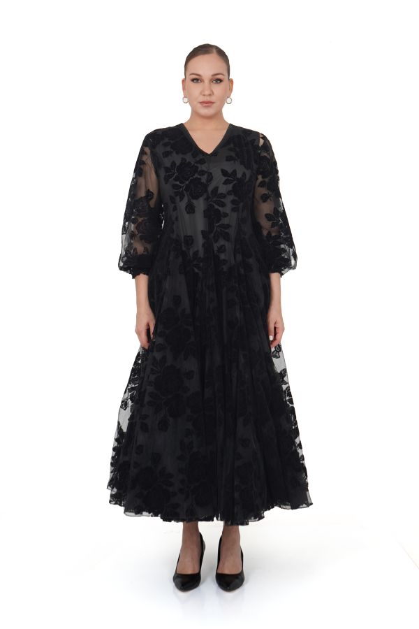 P7903 DARKWIN ELBİSE SIYAH - 1