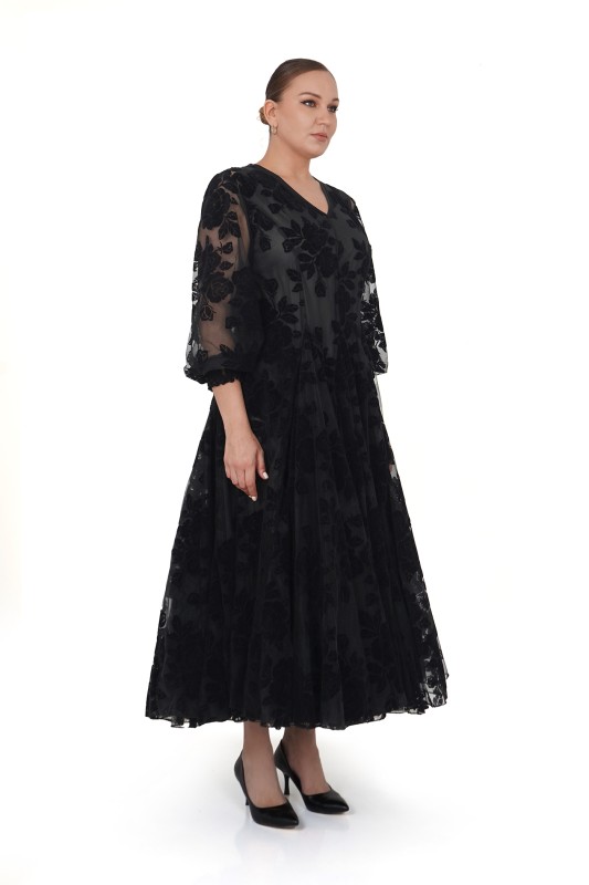 P7903 DARKWIN ELBİSE SIYAH - 3