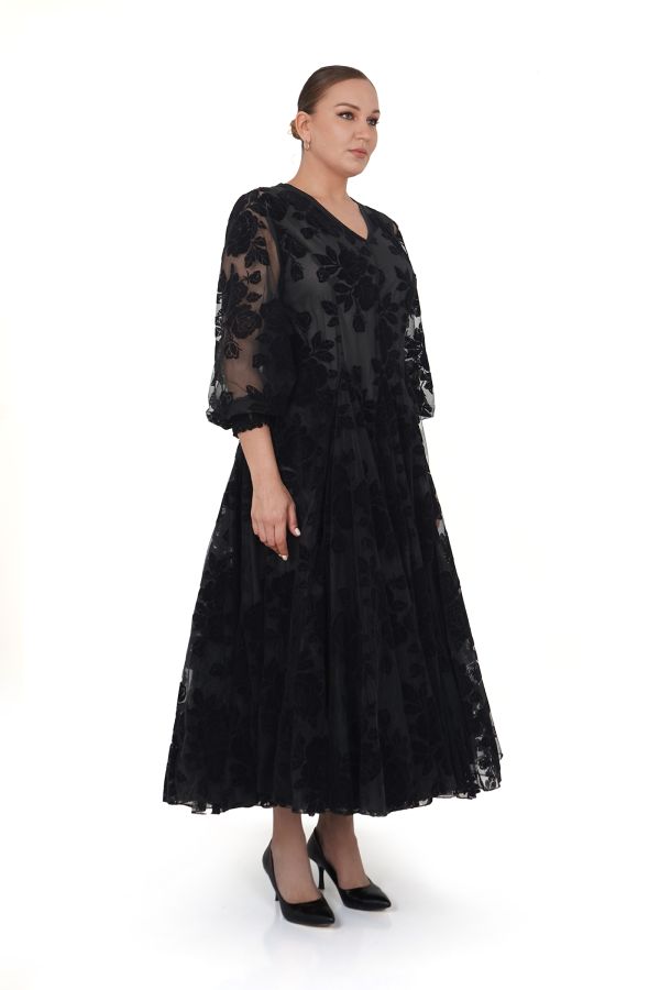 P7903 DARKWIN ELBİSE SIYAH - 3