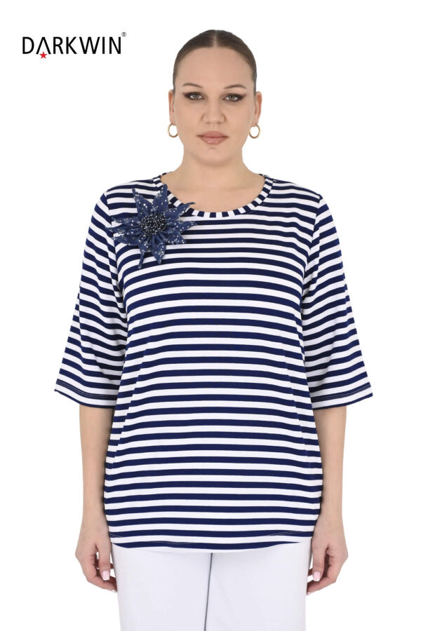 P8387 DARKWIN BLUZ LACI-BEYAZ - 1