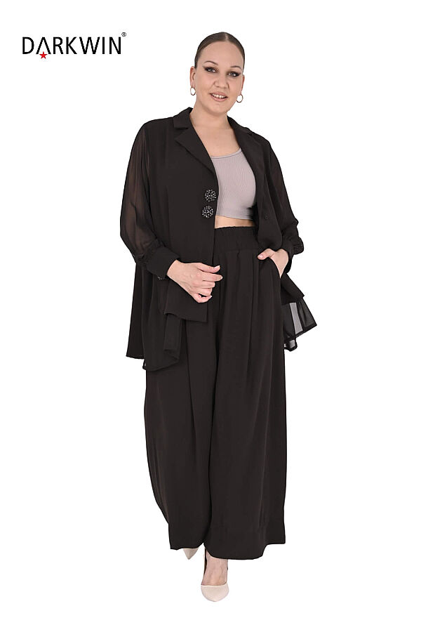 P8582 DARKWIN BLUZ-ETEK KAHVE - 4