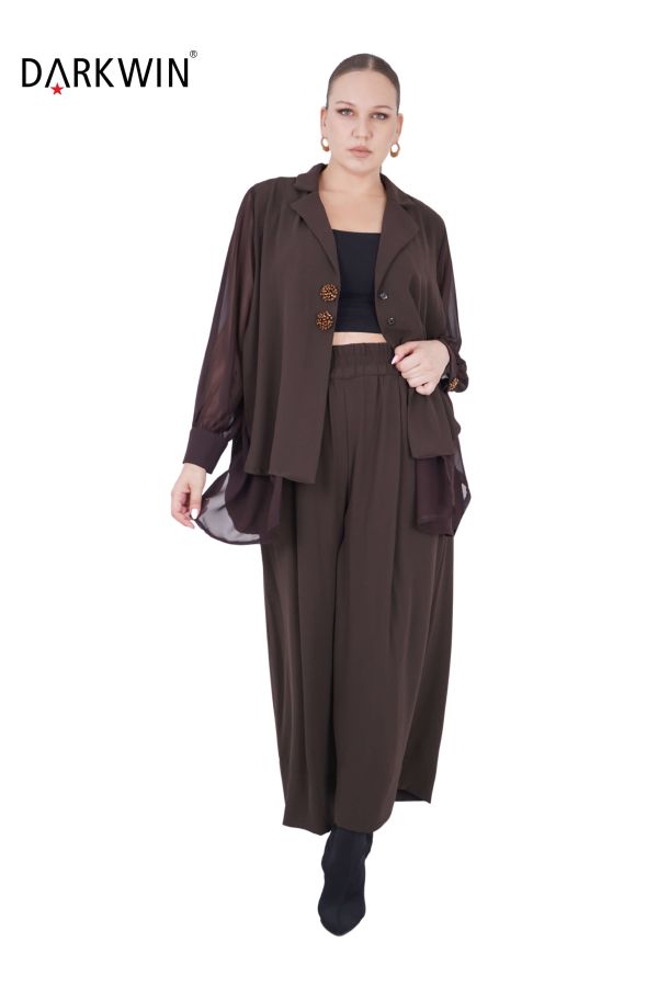 P8582 DARKWIN BLUZ-PANTOLON KAHVE - 3