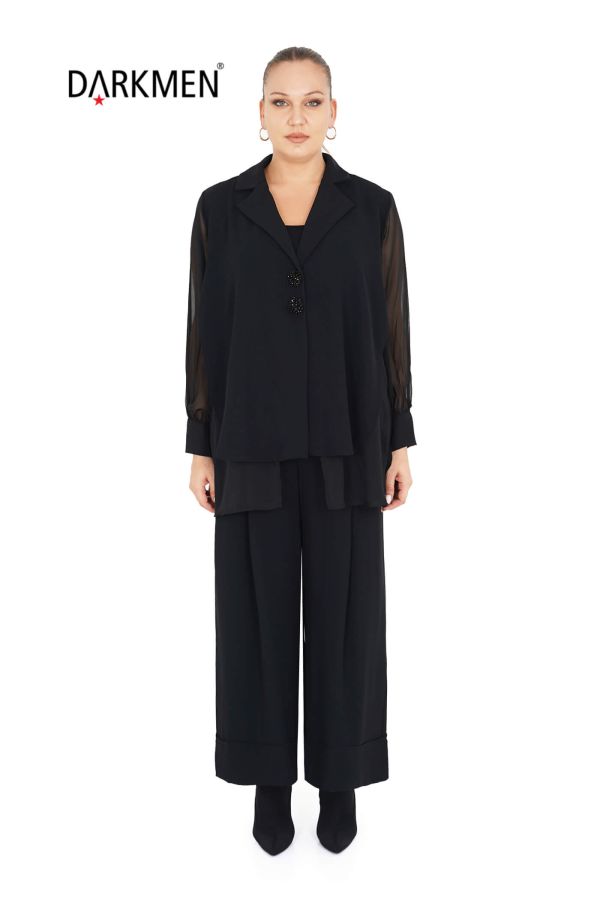 P8582 DARKWIN BLUZ-PANTOLON SIYAH - 1