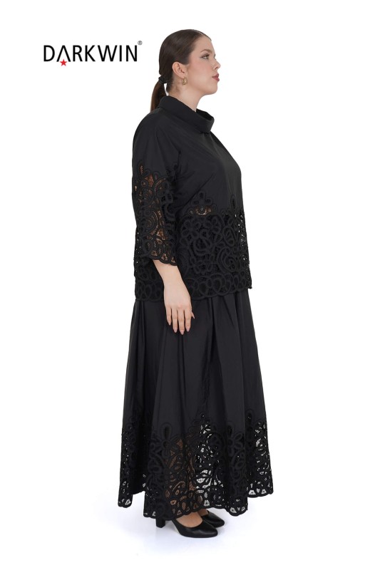 P8698 DARKWIN BLUZ-ETEK SIYAH - Thumbnail