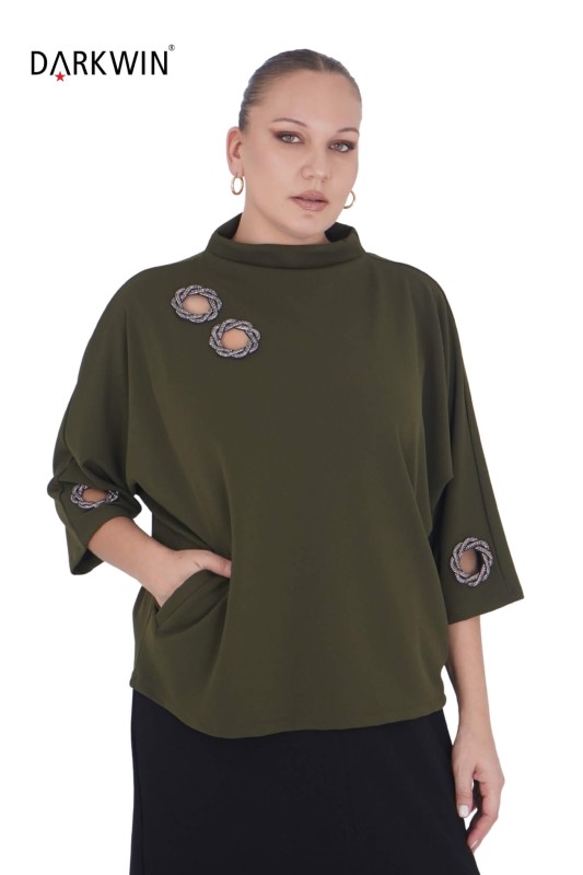P8706 DARKWIN BLUZ HAKI - Thumbnail