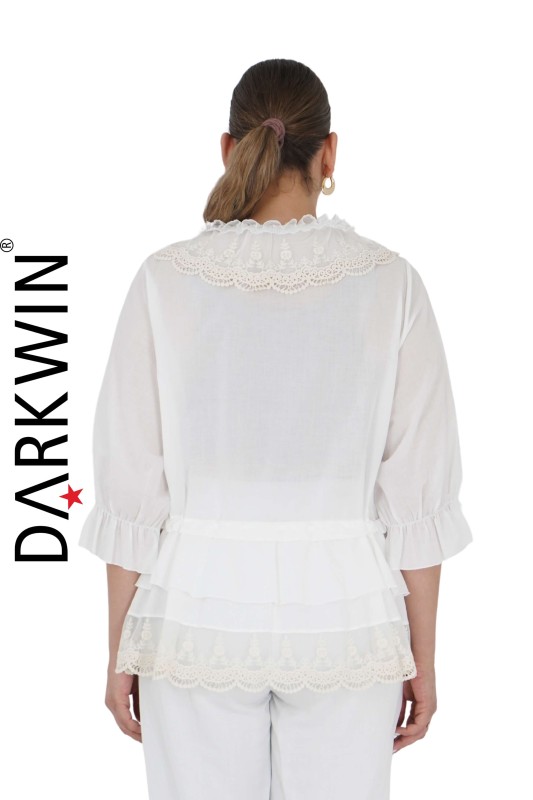 P9122 DARKWIN BLUZ BEYAZ - Thumbnail