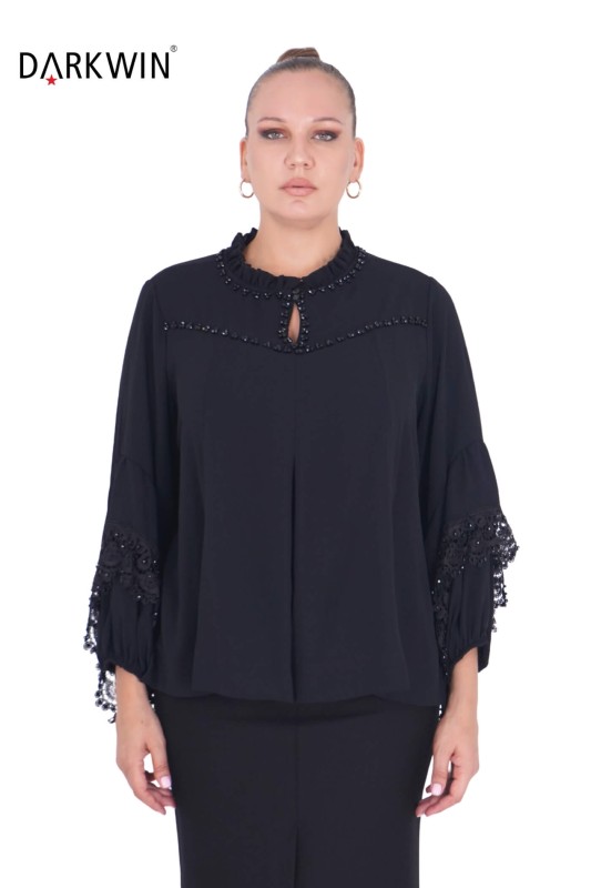DARKWIN - P9211 DARKWIN BLUZ SIYAH DARKWIN - P9211 DARKWIN BLUZ SIYAH