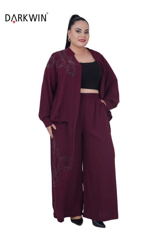 P9233 DARKWIN BLUZ-PANTOLON BORDO - DARKWIN