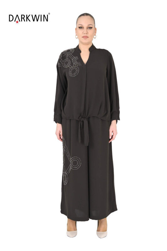 P9233 DARKWIN BLUZ-PANTOLON KAHVE - DARKWIN