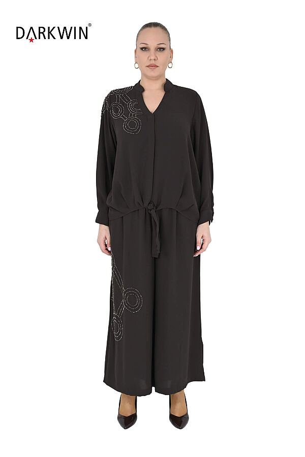P9233 DARKWIN BLUZ-PANTOLON KAHVE - 2
